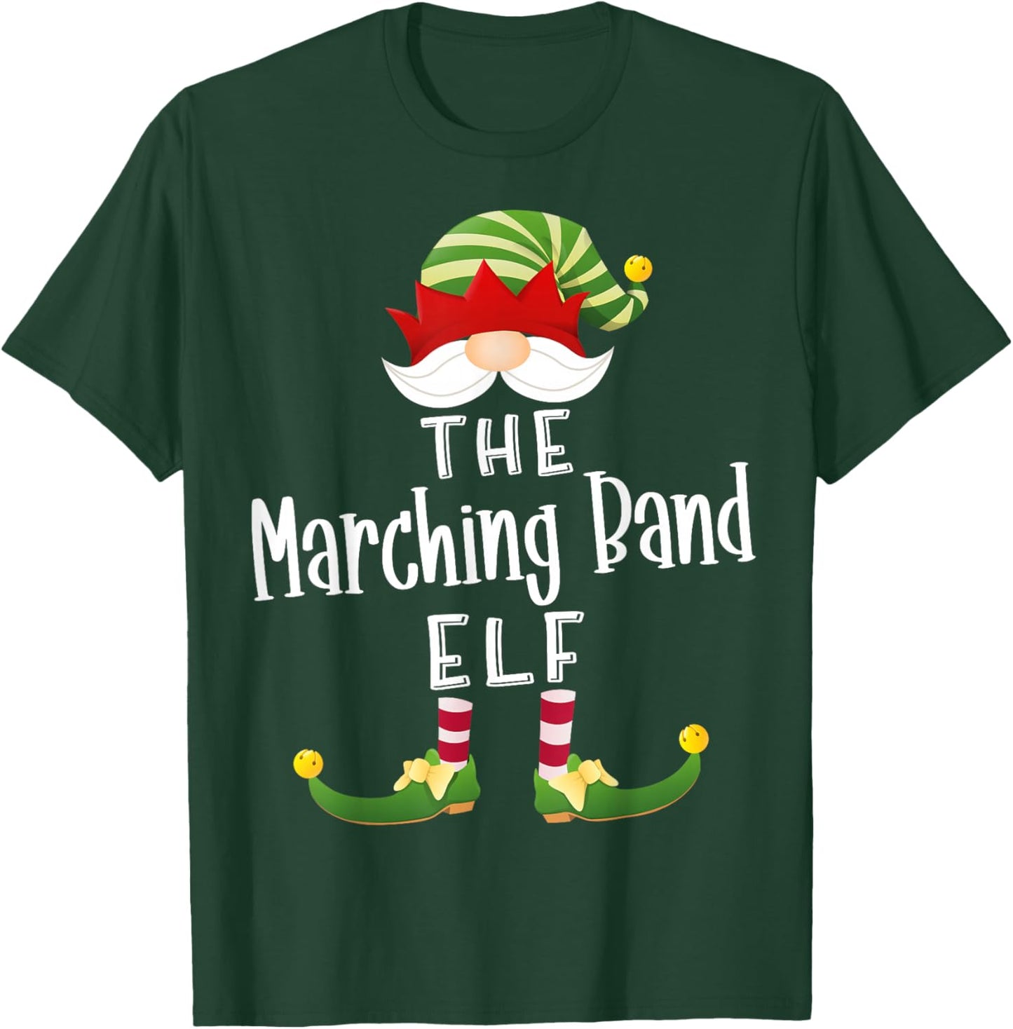Marching Band Elf Group Christmas Funny Pajama Party T-Shirt - T-Shirt | Forest