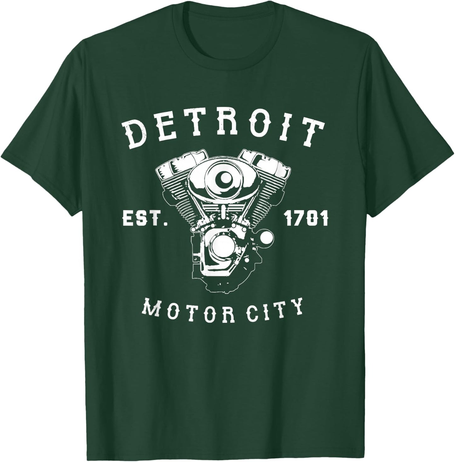 Vintage Big Block Detroit Motor City Michigan Car Enthusiast T-Shirt - T-Shirt | Forest