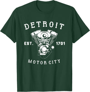 Vintage Big Block Detroit Motor City Michigan Car Enthusiast T-Shirt - T-Shirt | Forest