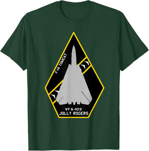 VFA-103 Jolly Rogers F-14 Tomcat Jet Aircraft"Patch" T-Shirt - T-Shirt | Forest