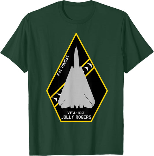 VFA-103 Jolly Rogers F-14 Tomcat Jet Aircraft"Patch" T-Shirt - T-Shirt | Forest