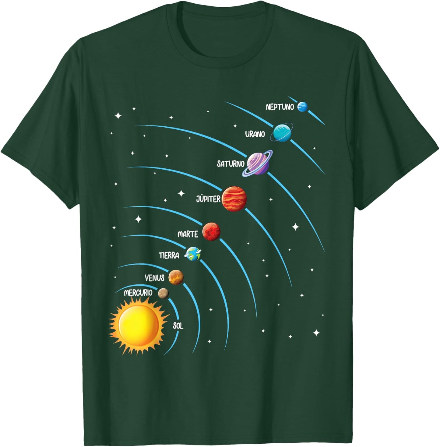 Spanish Solar System Planet Space Español Sistema solar T-Shirt - T-Shirt | Forest