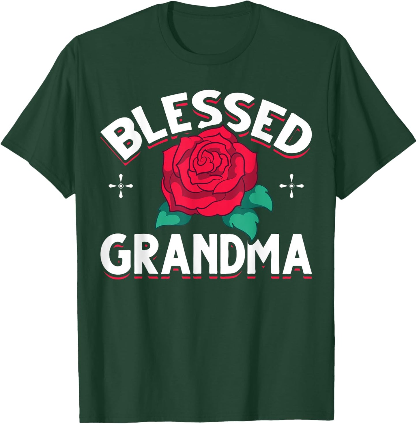 Blessed Grandmother Nana Granny Mothers Day Rose Grandma T-Shirt - T-Shirt | Forest