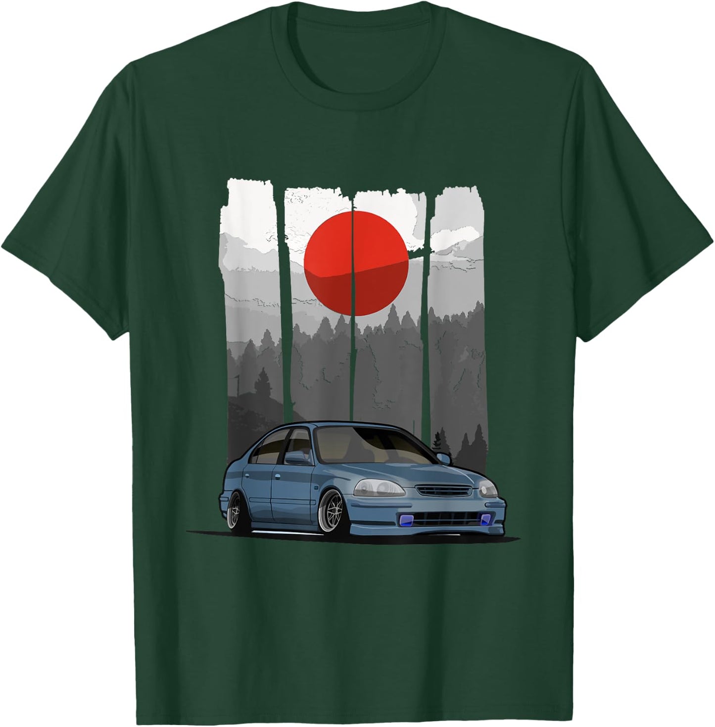 JDM EG6 Type R Car Tuning Japan Rising Sun T-Shirt - T-Shirt | Forest