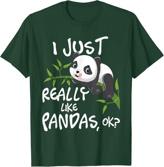 I Just Really Like Pandas - Cute Kawaii Panda Lover T-Shirt - T-Shirt | Forest