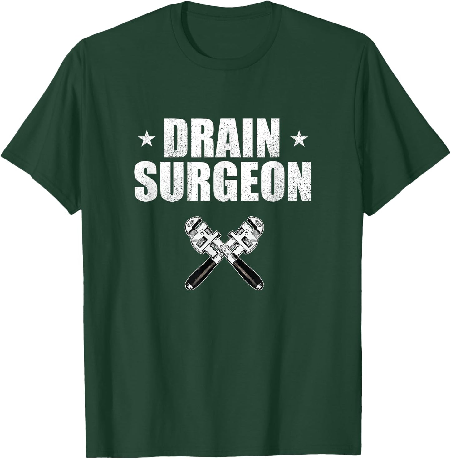 Drain Surgeon Vintage Plumber Labor Day Pipe-fitter Gift T-Shirt - T-Shirt | Forest
