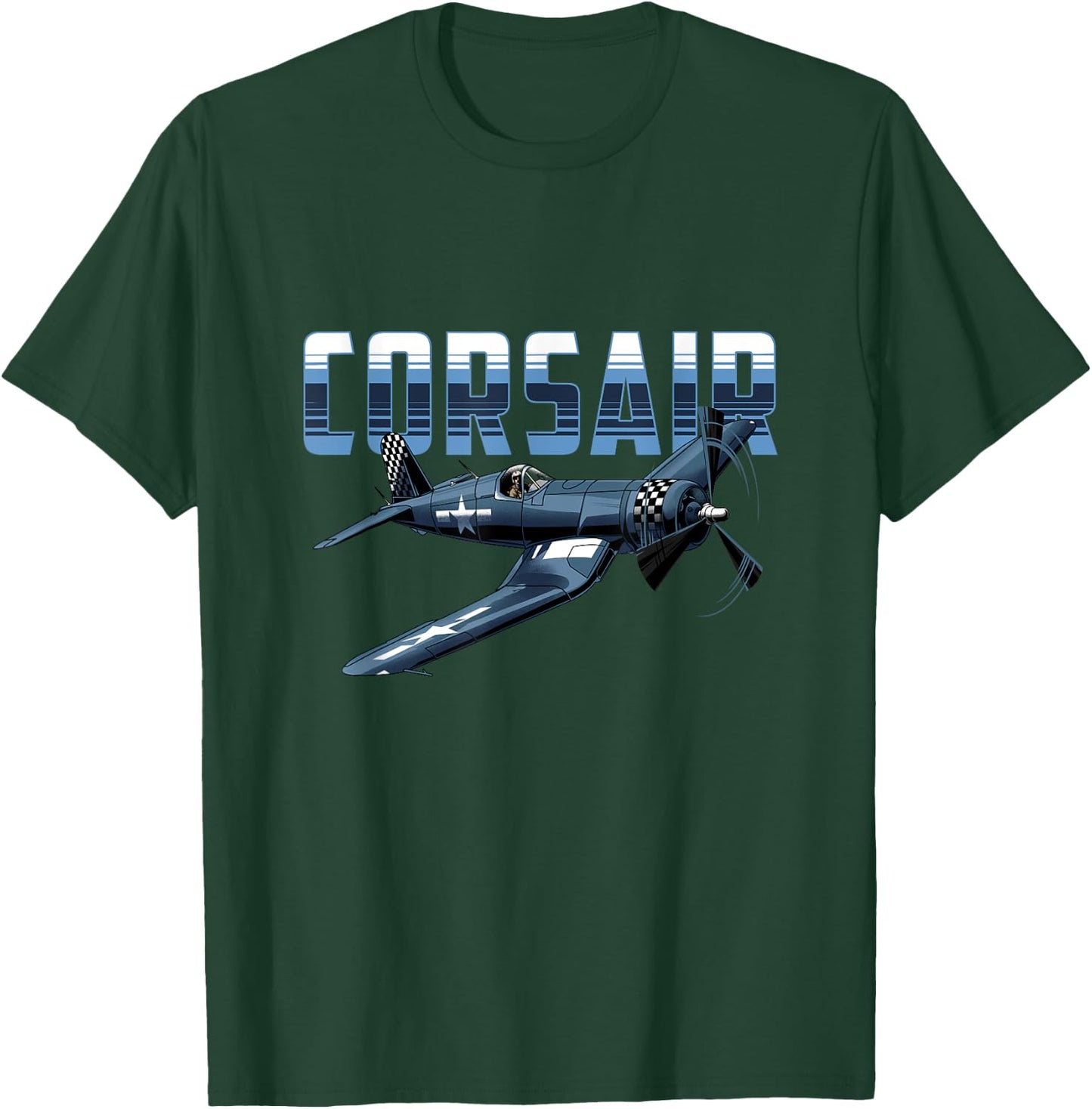 USA Military Warbird Airplane Corsair Classic Airplane T-Shirt - T-Shirt | Forest