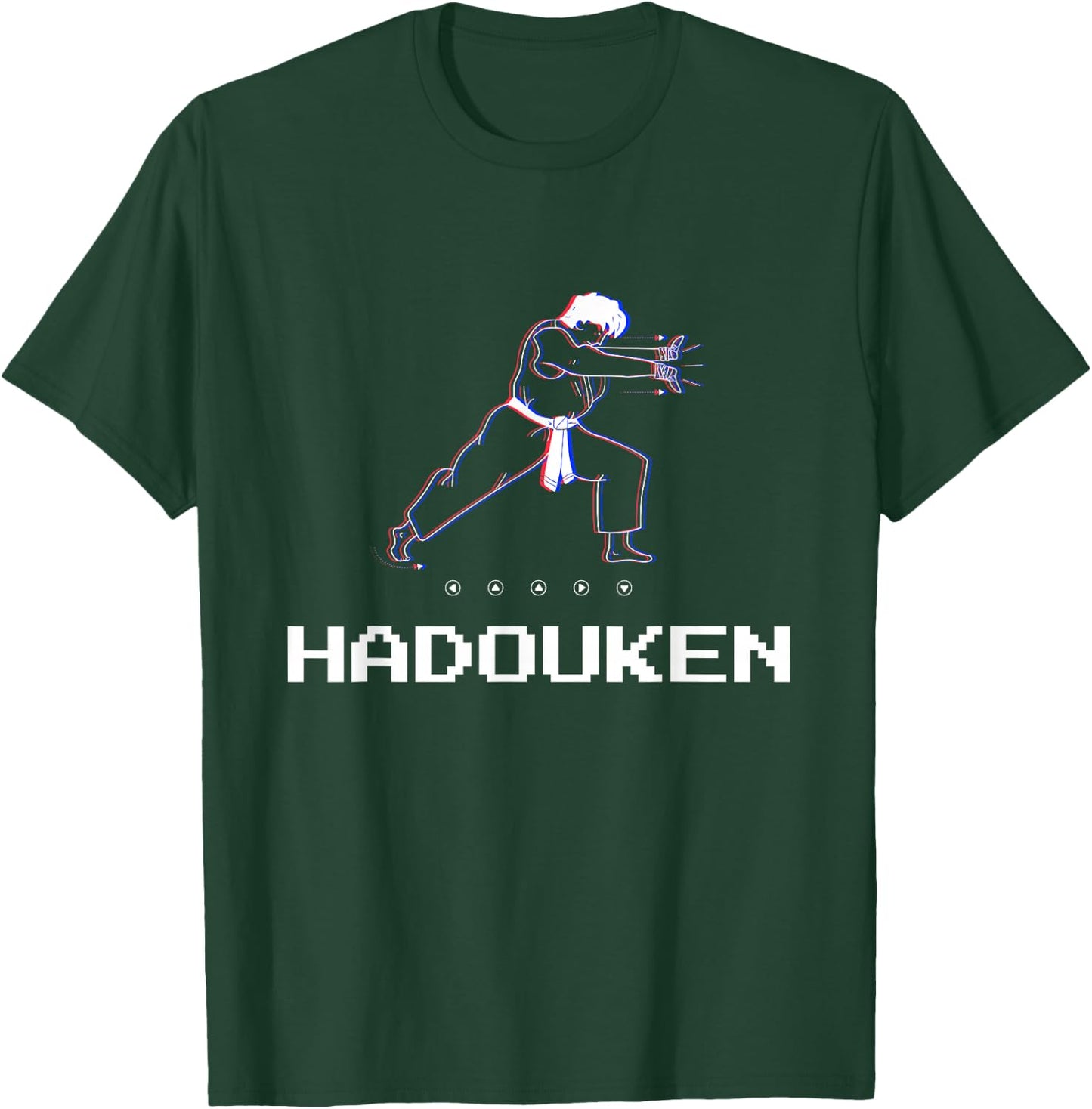 Retro Pixel Gamer Player Fighting Hadouken T-Shirt - T-Shirt | Forest
