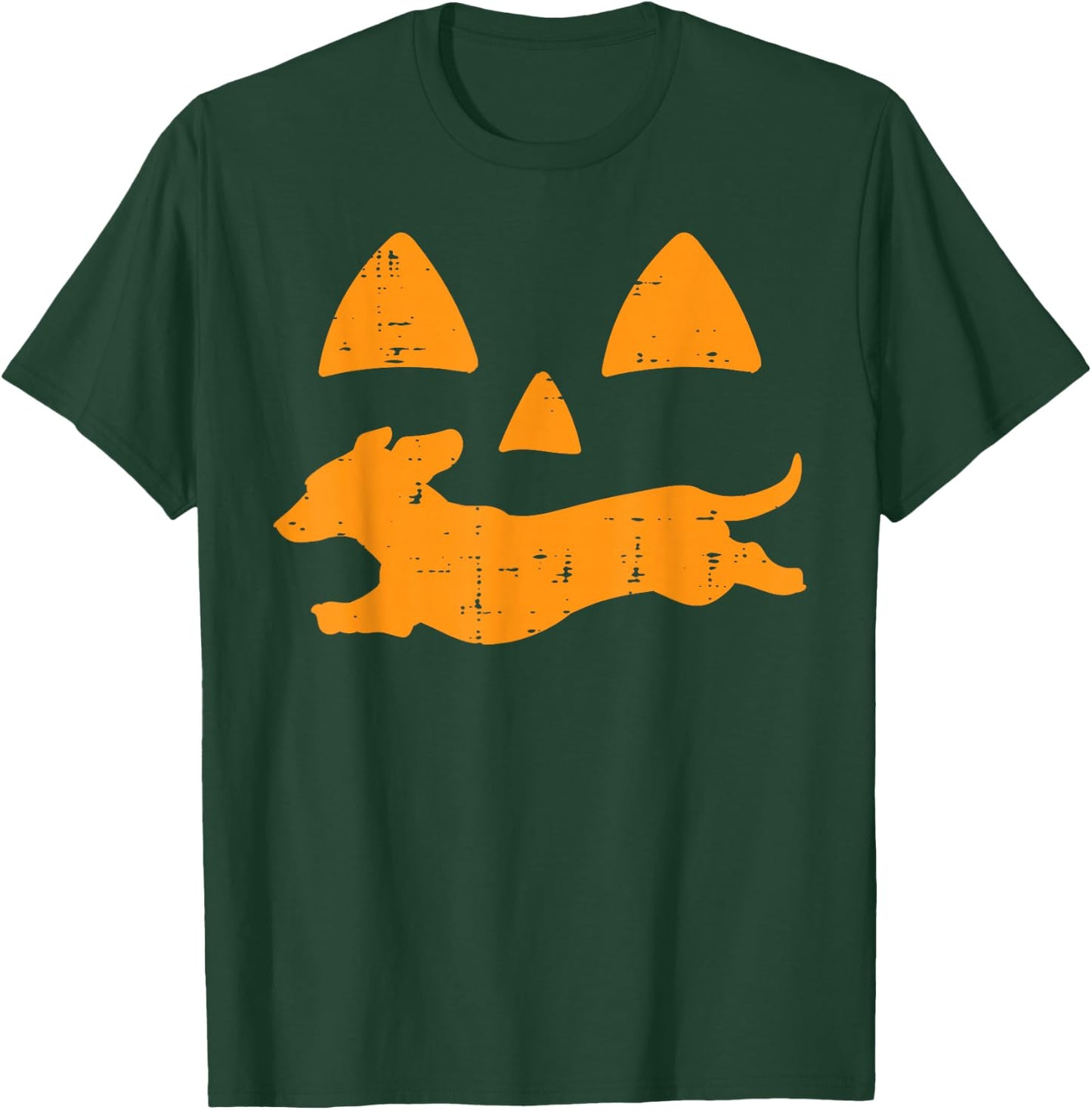 Pumpkin Eyes Dachshund Funny Halloween Jack O Lantern Dog T-Shirt - T-Shirt | Forest