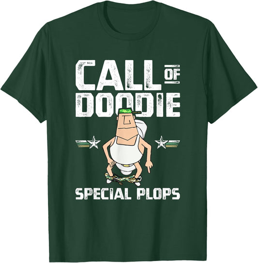 Call of Doodie Special Plops Funny Nerd Gamer Duty Player T-Shirt - T-Shirt | Forest