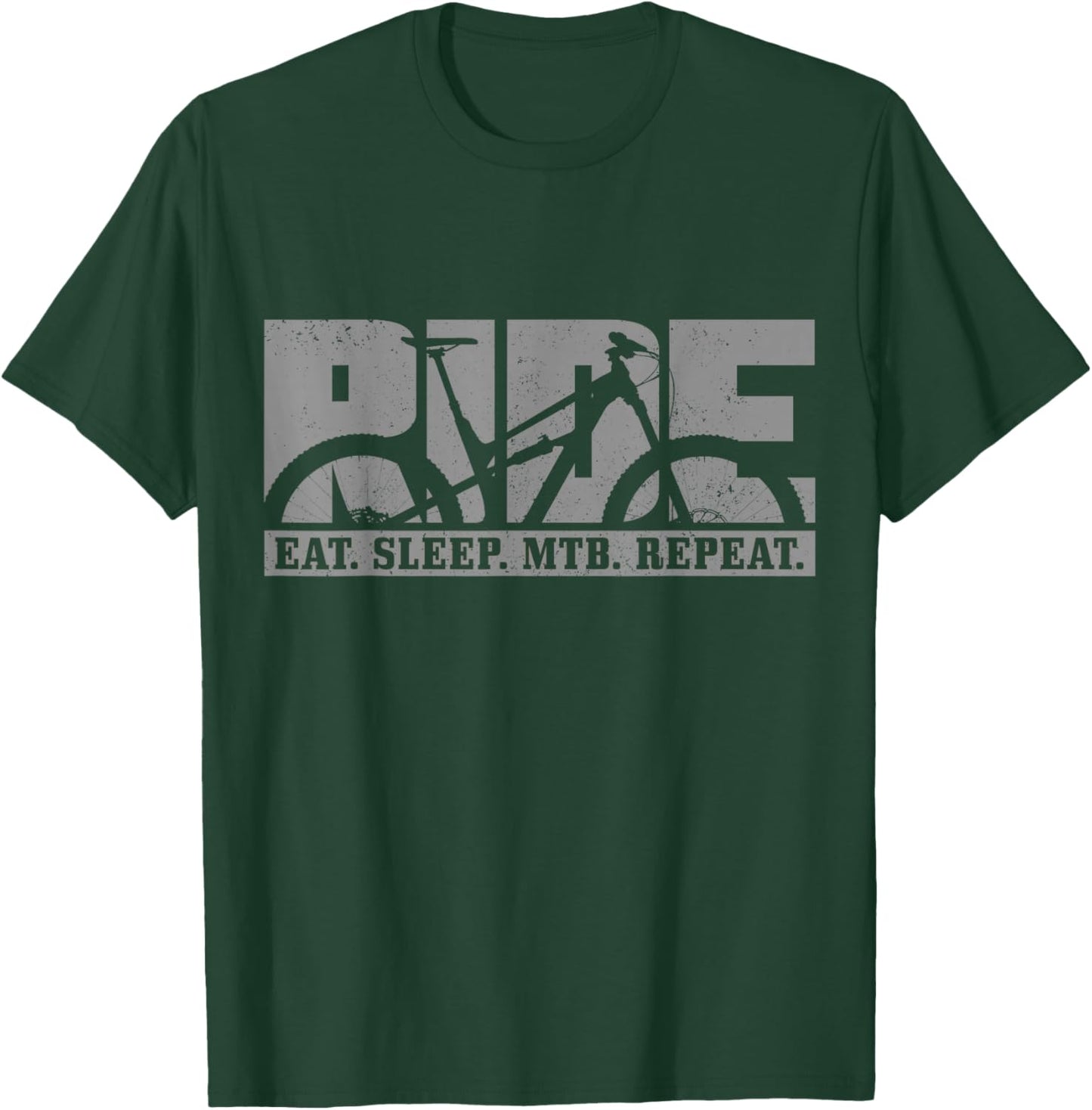 Mountain Bike Eat Sleep MTB Repeat Downhill Biking Gift T-Shirt - T-Shirt | Forest