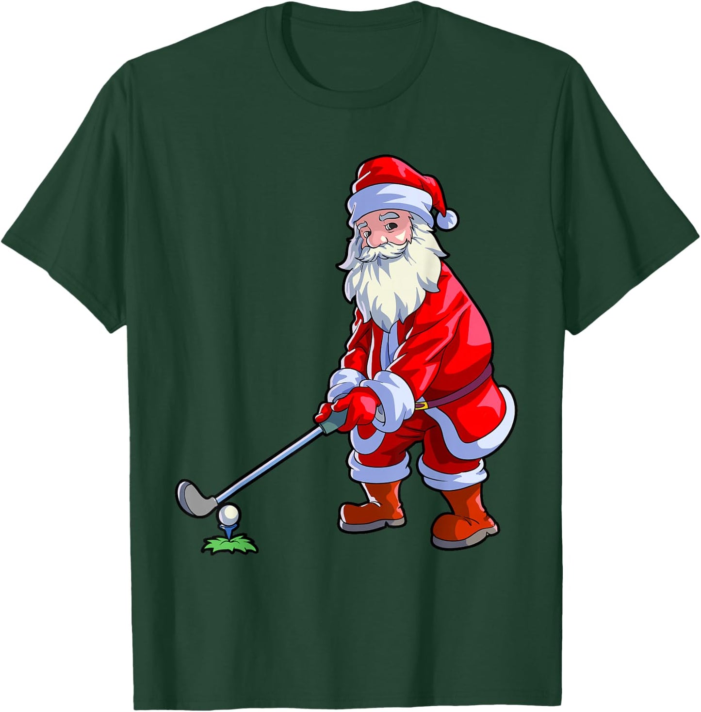 Golf Lover Christmas Shirt Men Golf Club Golfing Santa Claus T-Shirt - T-Shirt | Forest