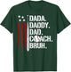 Dada Daddy Dad Bruh Baseball Coach American Flag Fathers Day T-Shirt - T-Shirt | Forest
