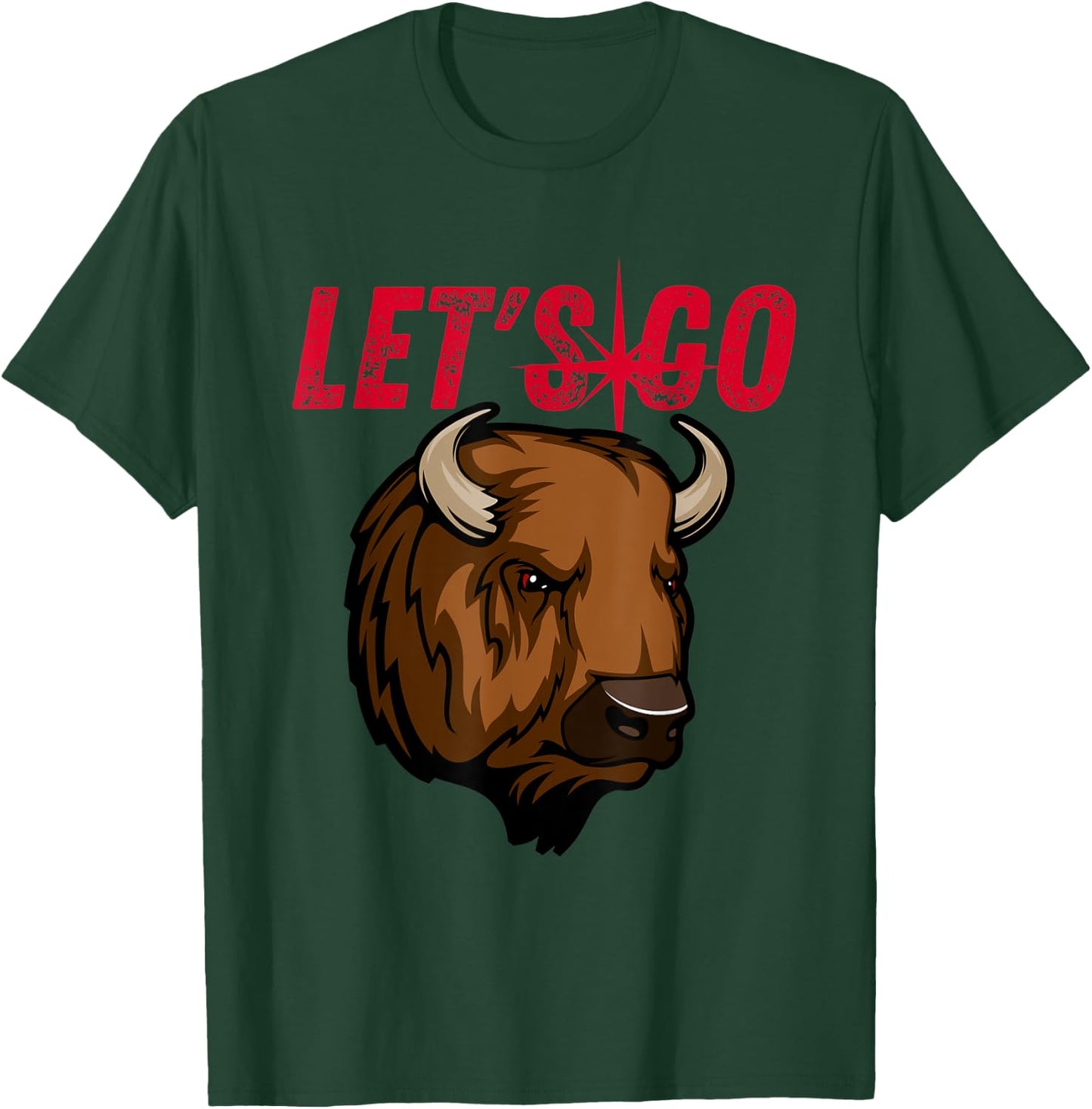 Let's Go Buffalo New York WNY BFLO Vintage Football T-Shirt - T-Shirt | Forest
