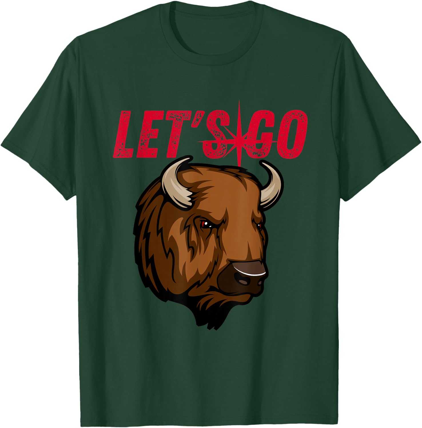 Let's Go Buffalo New York WNY BFLO Vintage Football T-Shirt - T-Shirt | Forest