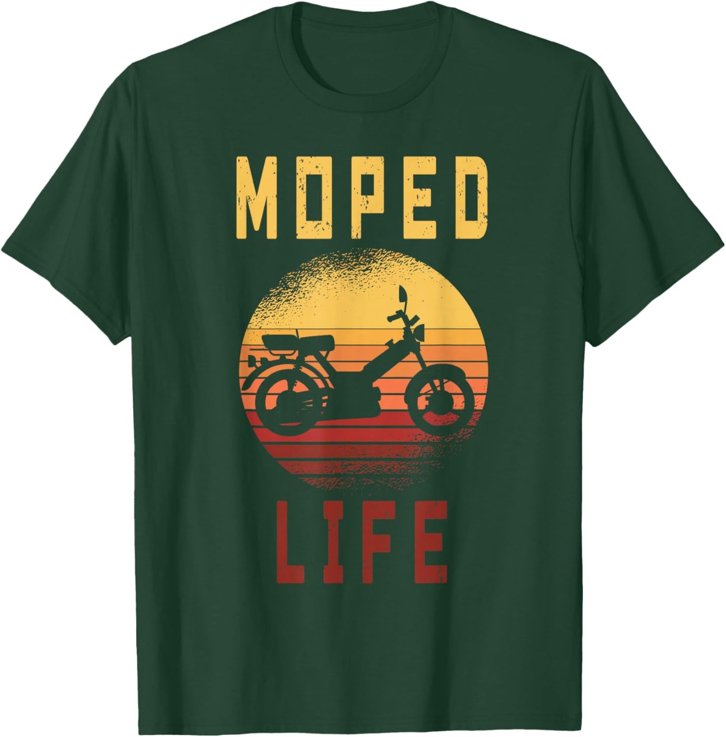 Vintage Moped Life | Retro Moped | Mokick Driver T-Shirt - T-Shirt | Forest