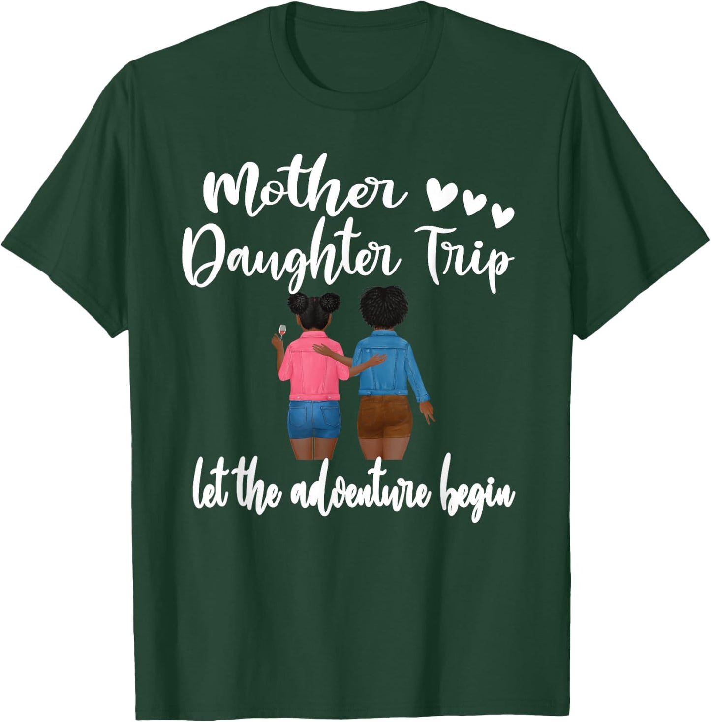 Afro American Mother Daughter Trip Black Women Travel T-Shirt - T-Shirt | Forest