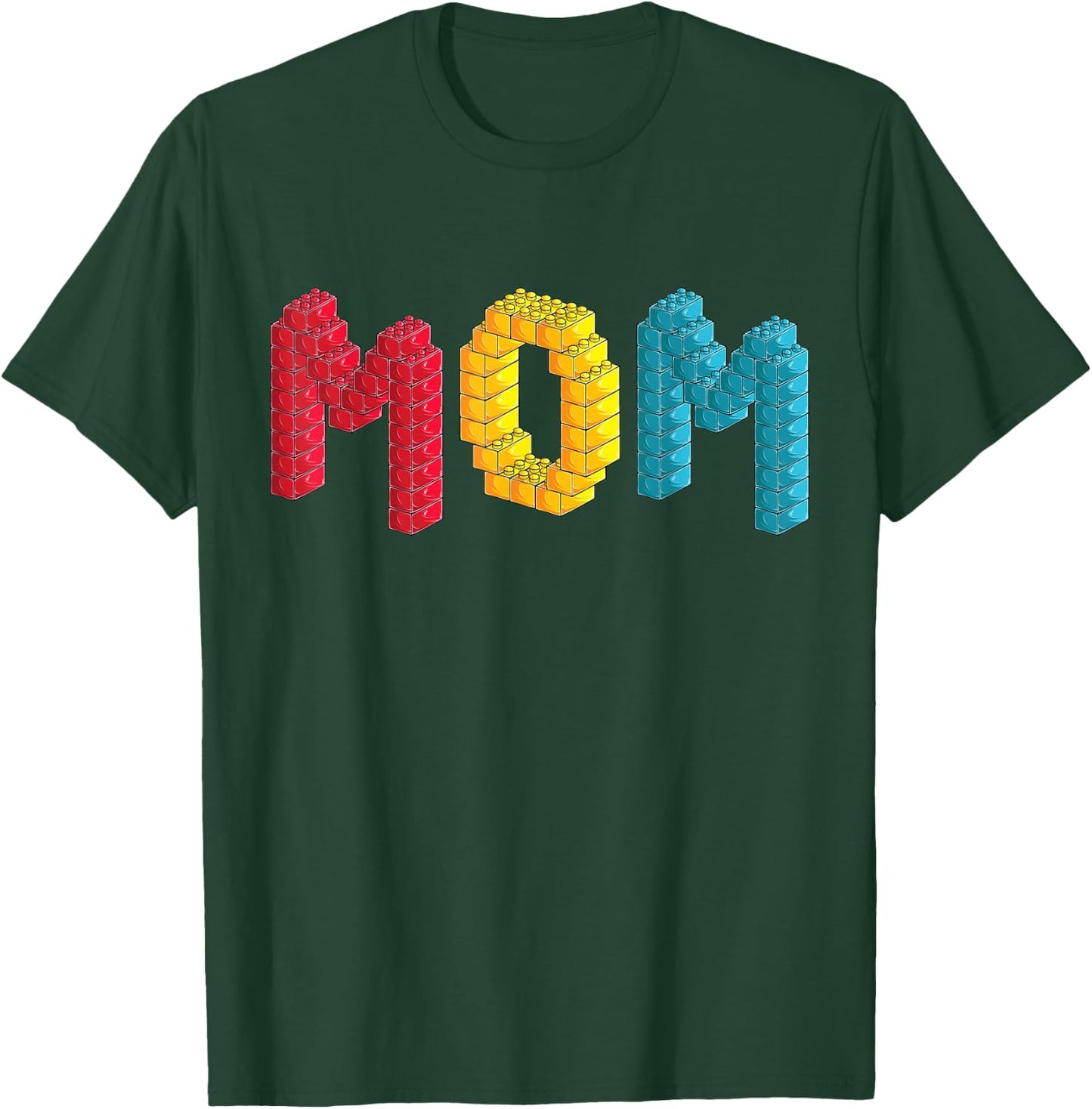 Mom Master Builder Building Bricks Blocks Family Set Parents T-Shirt - T-Shirt | Forest