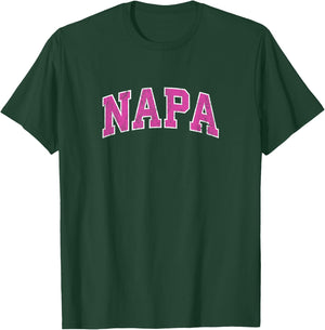 Napa California CA Vintage Sports Design Pink Design T-Shirt - T-Shirt | Forest