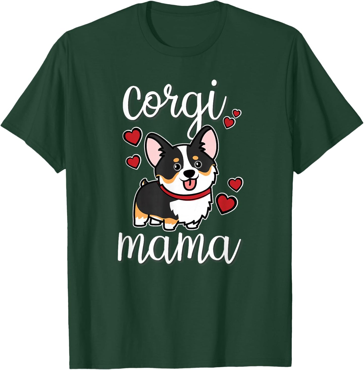 Funny Kawaii Mama Mom Black Tricolor Corgi Lover T-Shirt - T-Shirt | Forest
