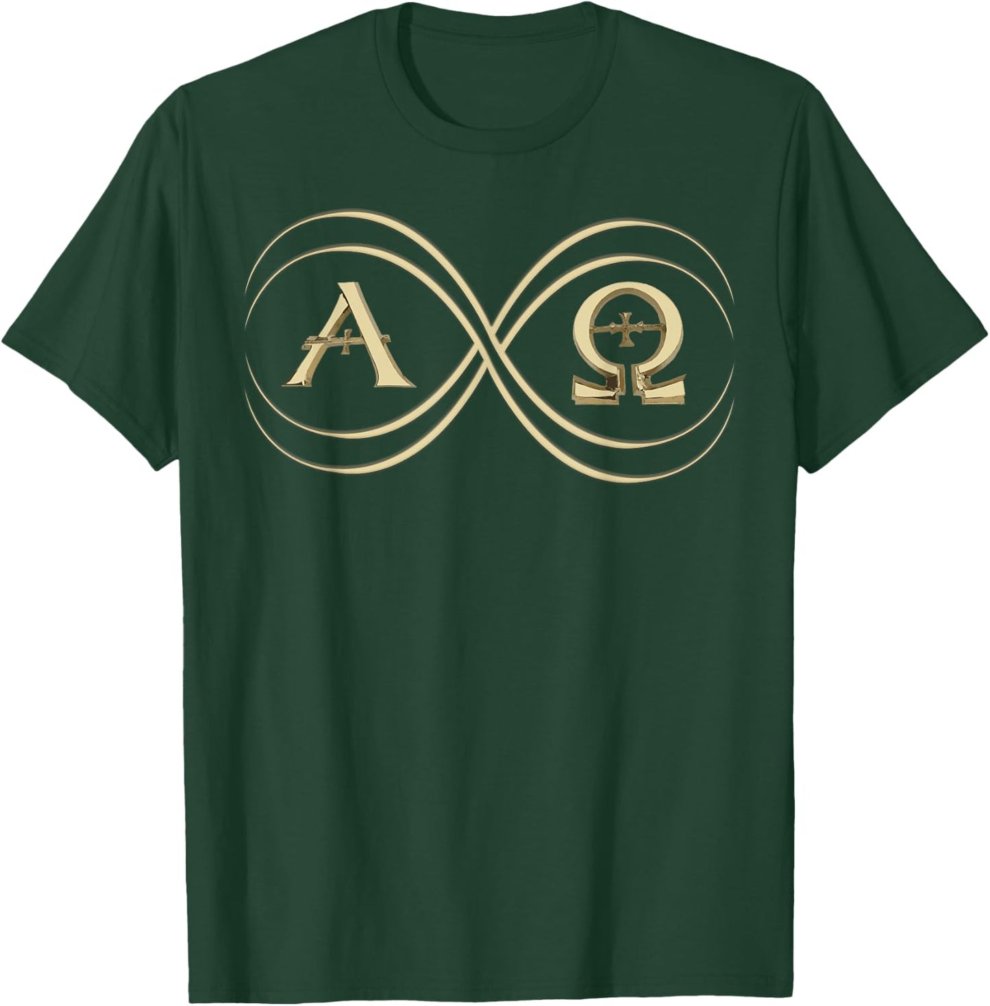 Infinity Symbol Alpha and Omega Alphabet Greek God Symbol T-Shirt - T-Shirt | Forest