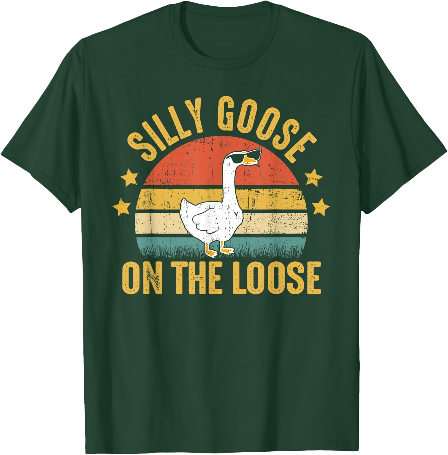 Silly Goose On The Loose Funny Vintage Goose University T-Shirt - T-Shirt | Forest