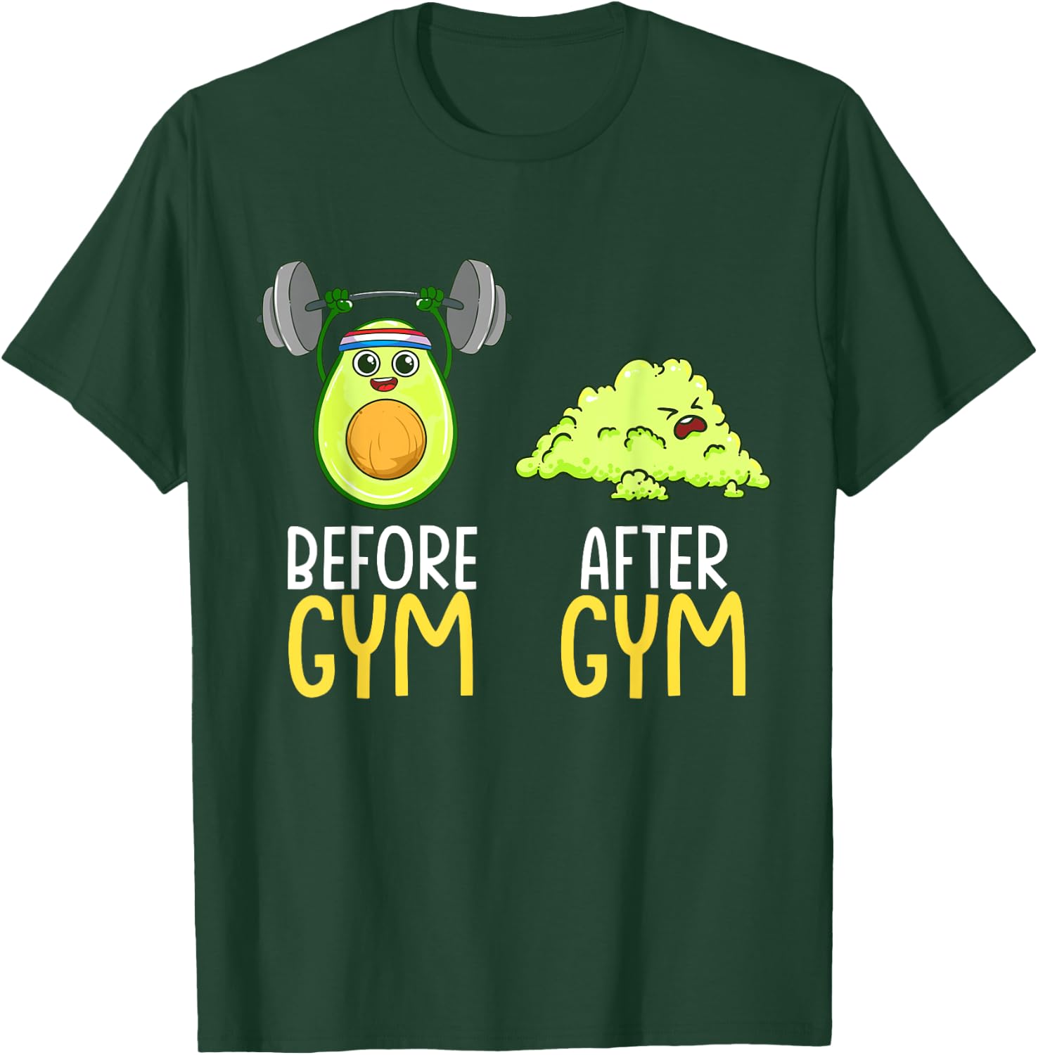 Weightlifting Avocado Guacamole Funny Gym Workout Routine T-Shirt - T-Shirt | Forest