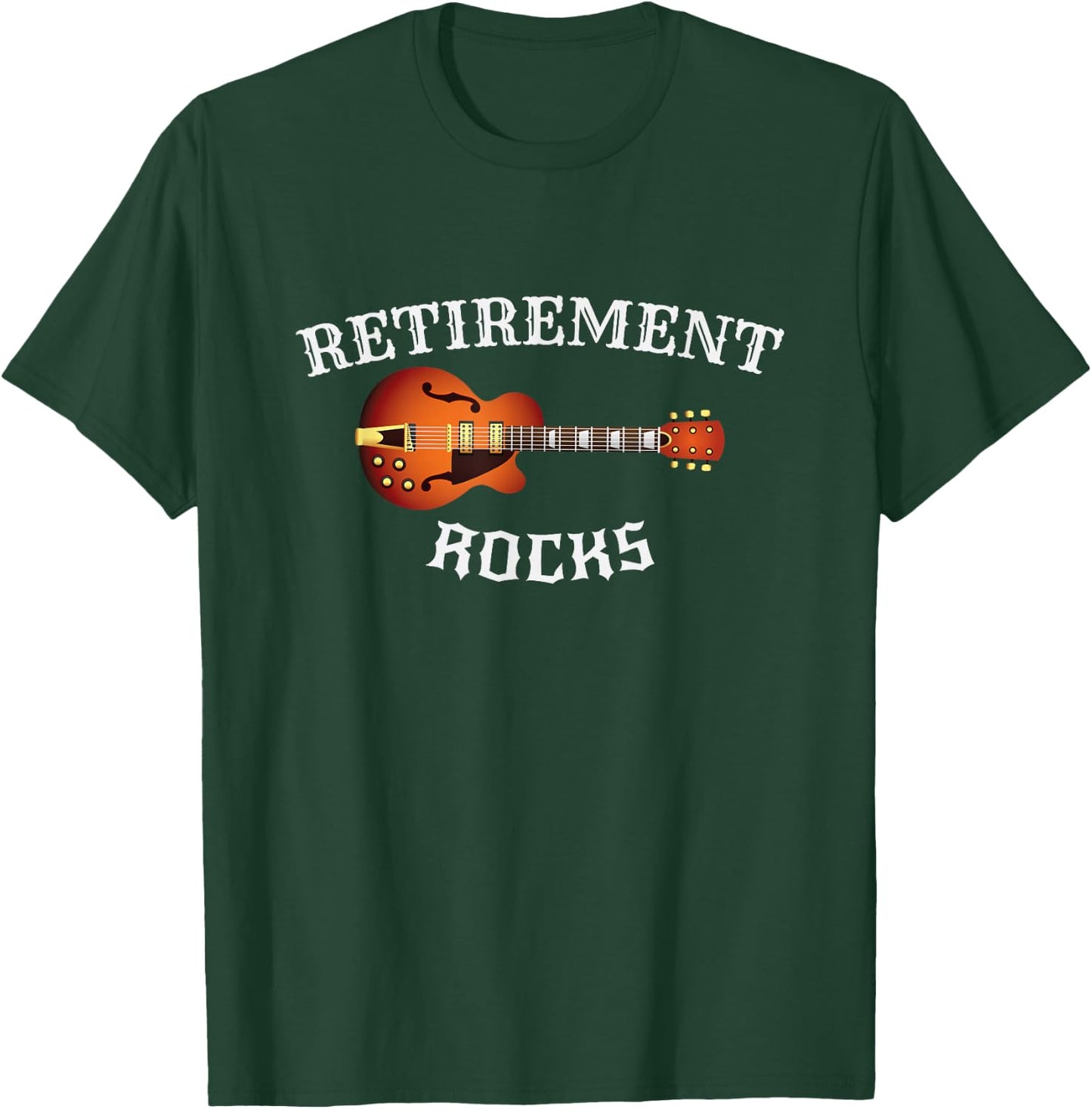 Retirement Rocks Acoustic Guitar Old Rockers Gift T-Shirt - T-Shirt | Forest