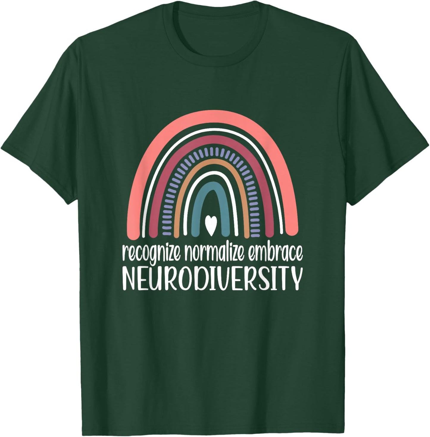 Neurodiversity Rainbow Autism Neurodivergent ADHD T-Shirt - T-Shirt | Forest