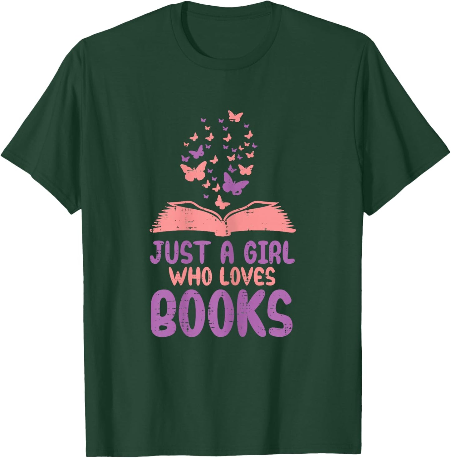 Just Girl Who Loves Books Read Reading Book Librarian Women T-Shirt - T-Shirt | Forest