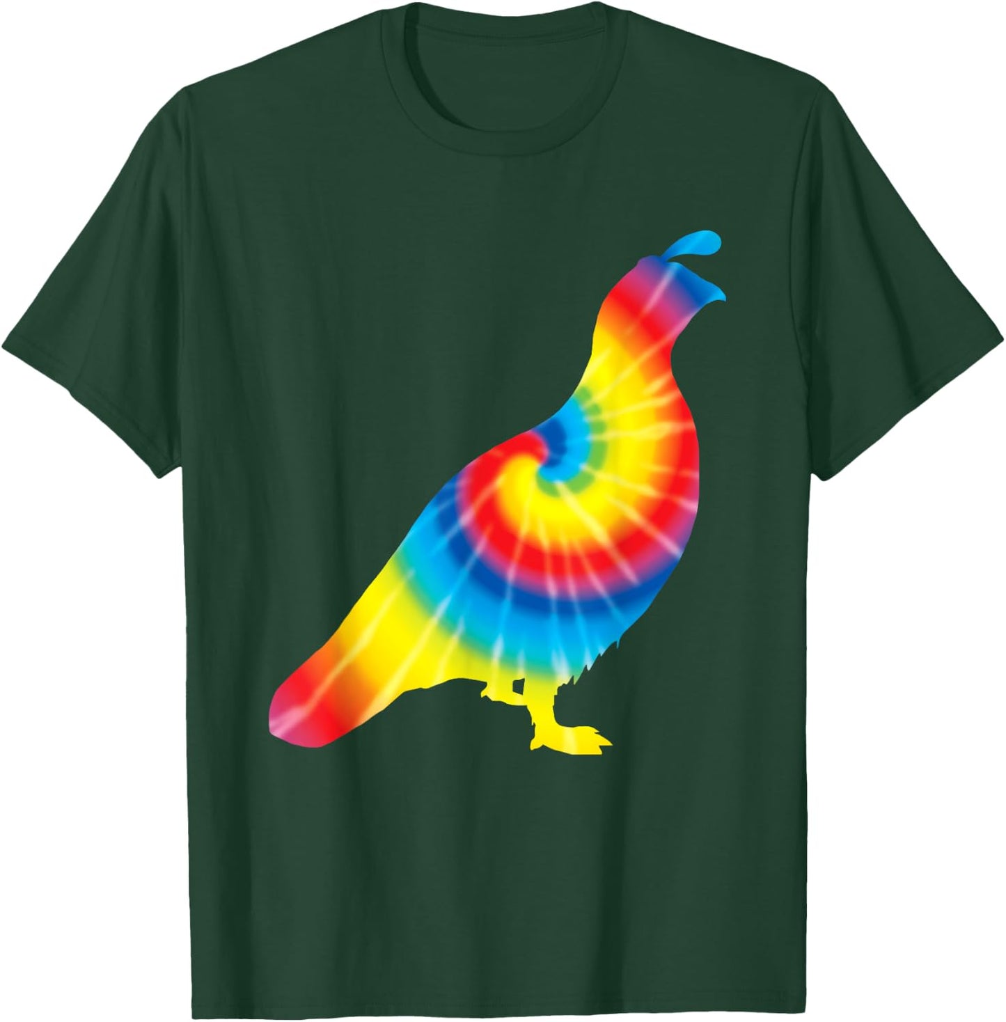 Tie Dye Partridge Rainbow Print Bird Quail Hippie Peace Gift T-Shirt - T-Shirt | Forest