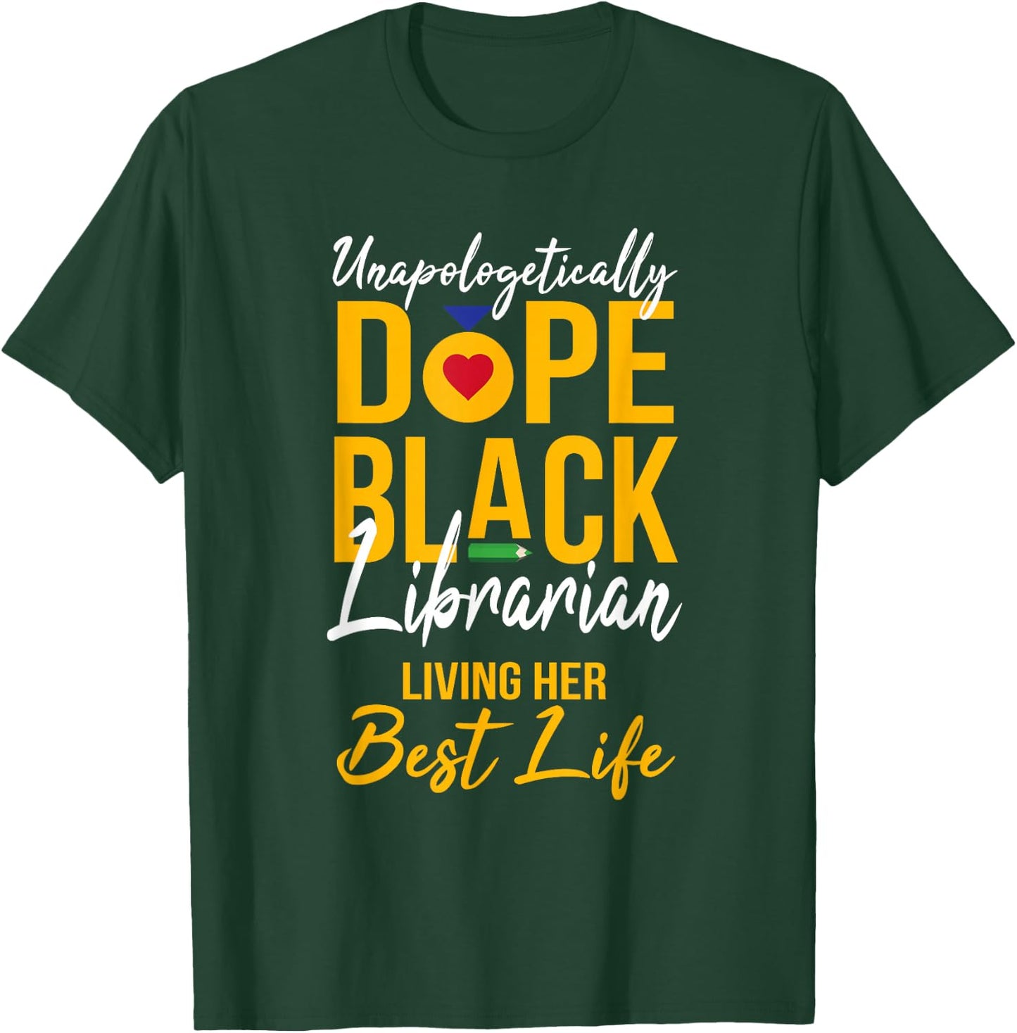 Unapologetically Dope Black Librarian Melanin Afro Pride BHM T-Shirt - T-Shirt | Forest