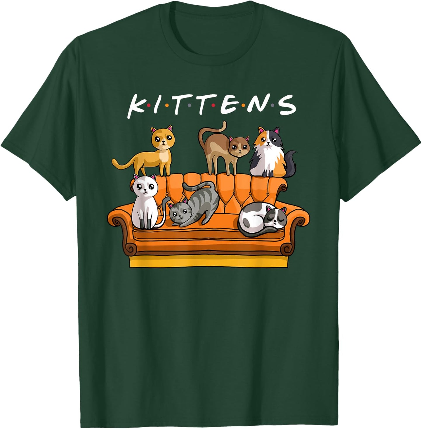 Kittens Funny Cat Sitcom Cute Friends for Cat Kitty Lovers Women Girls Kids T-Shirt - T-Shirt | Forest
