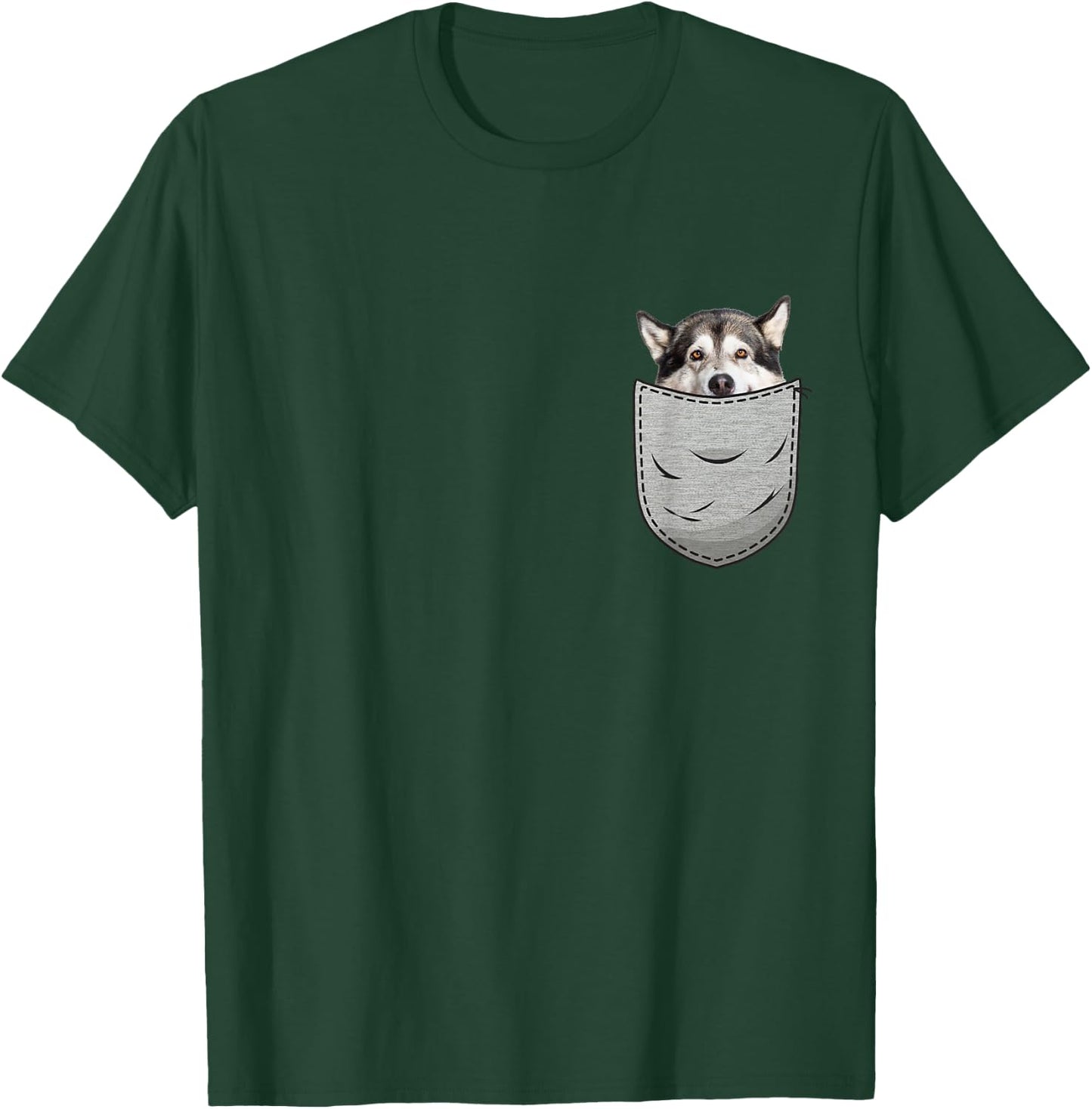 Mal Mally Pocket Chest Bag for Alaska Dog Owners Men Women Girls Kids T-Shirt - T-Shirt | Forest