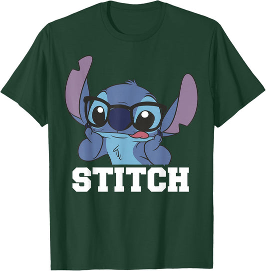 Disney Lilo & Stitch Nerdy Stitch Portrait T-Shirt - T-Shirt | Forest