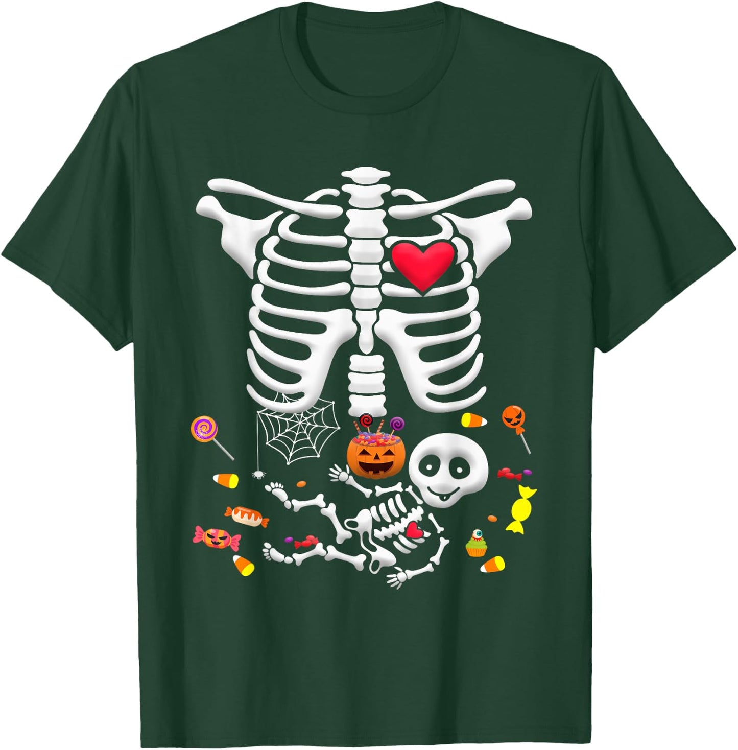 Baby Skeleton Candy Halloween Funny Pregnancy X Ray T-Shirt - T-Shirt | Forest