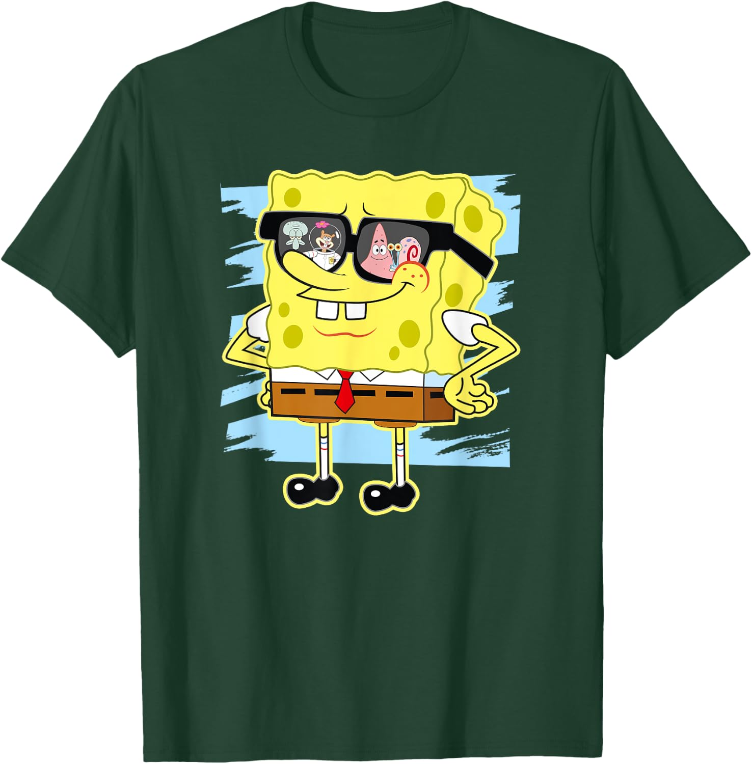 Mademark x SpongeBob SquarePants - SpongeBob - Reflection in Sunglasses T-Shirt - T-Shirt | Forest