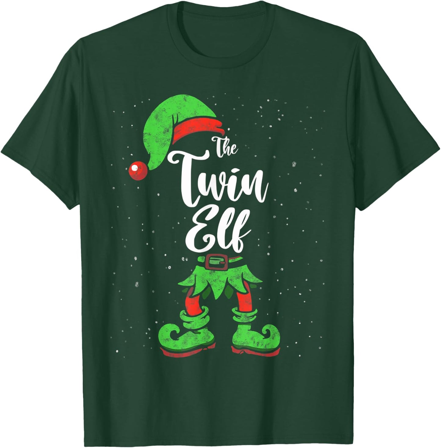 Twin Elf Matching Family Christmas Pajama Costume T-Shirt - T-Shirt | Forest