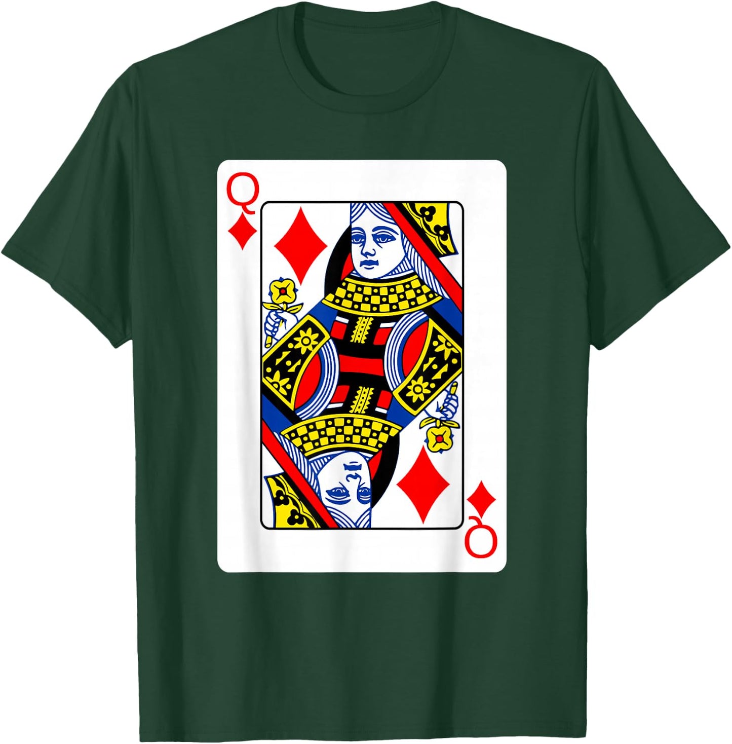 Queen Of Diamonds Playing Card Group Costume Poker Player T-Shirt - T-Shirt | Forest