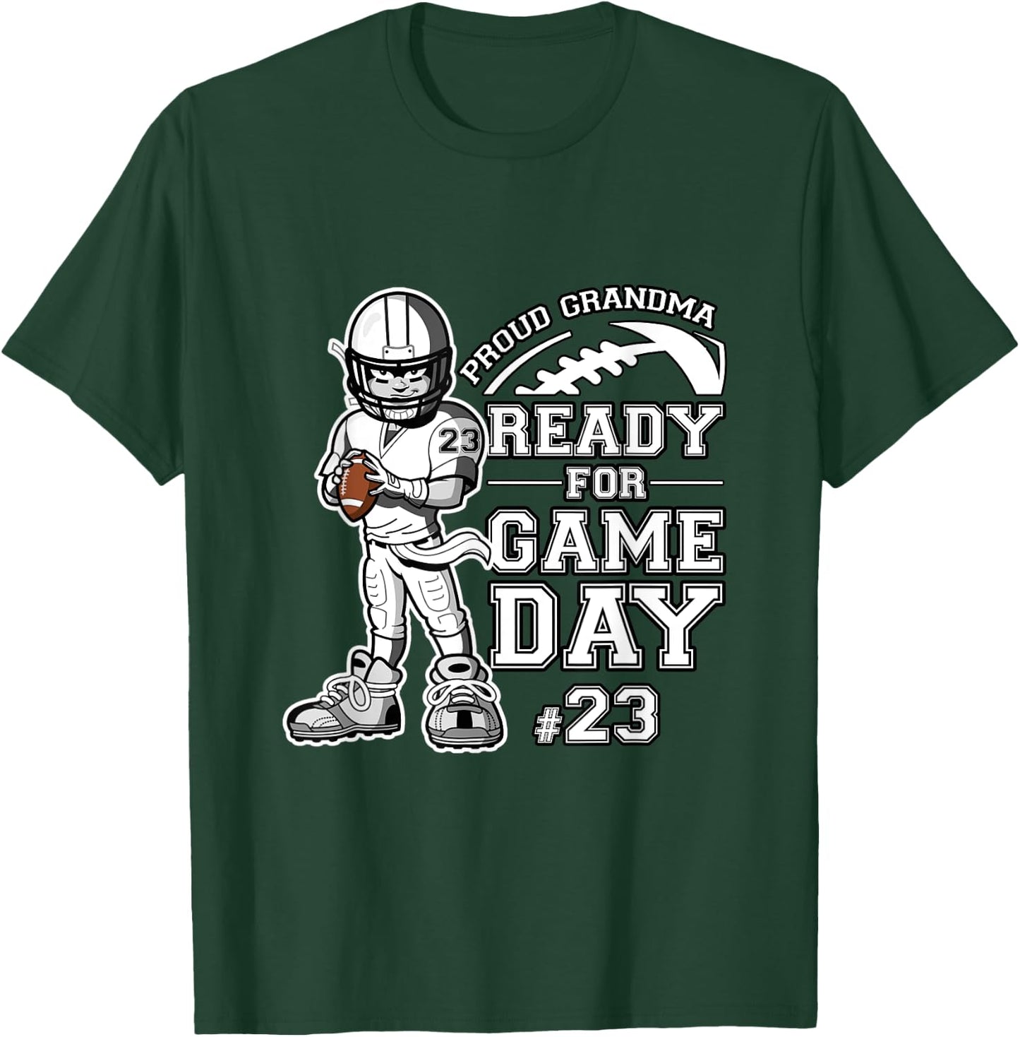 Custom Proud Football Grandma Number 23 Personalized Women T-Shirt - T-Shirt | Forest