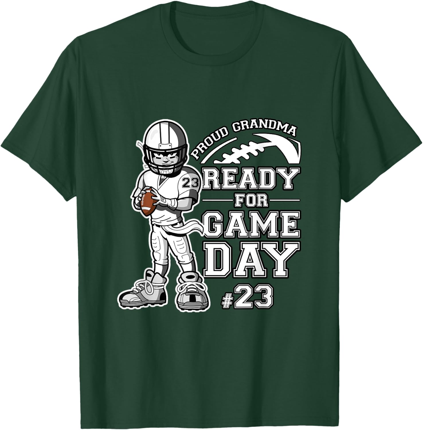 Custom Proud Football Grandma Number 23 Personalized Women T-Shirt - T-Shirt | Forest