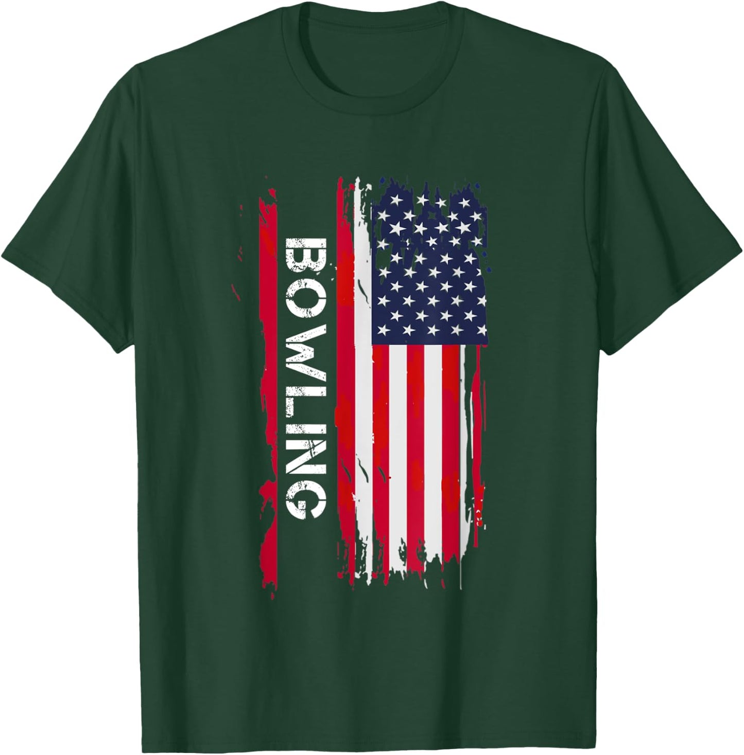 Bowling 10 Pins And Strikes And Spares In America T-Shirt - T-Shirt | Forest