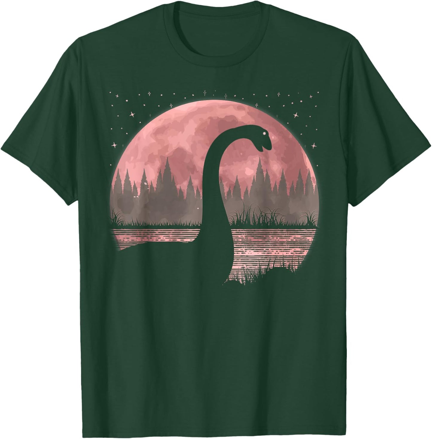 Nessie Loch Ness Monster Graphic Full Moon Loch Ness T-Shirt - T-Shirt | Forest