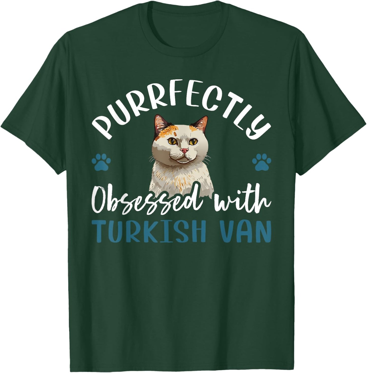 Purrfectly Obsessed With Turkish Van Cat Women Kids T-Shirt - T-Shirt | Forest