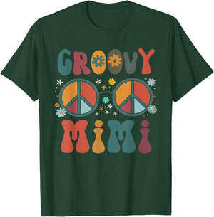 Groovy Mimi Retro 70s Peace Sign Design Grandma T-Shirt - T-Shirt | Forest