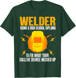 Funny Welder Art Women Steel Welding MIG/TIG Welder T-Shirt - T-Shirt | Forest