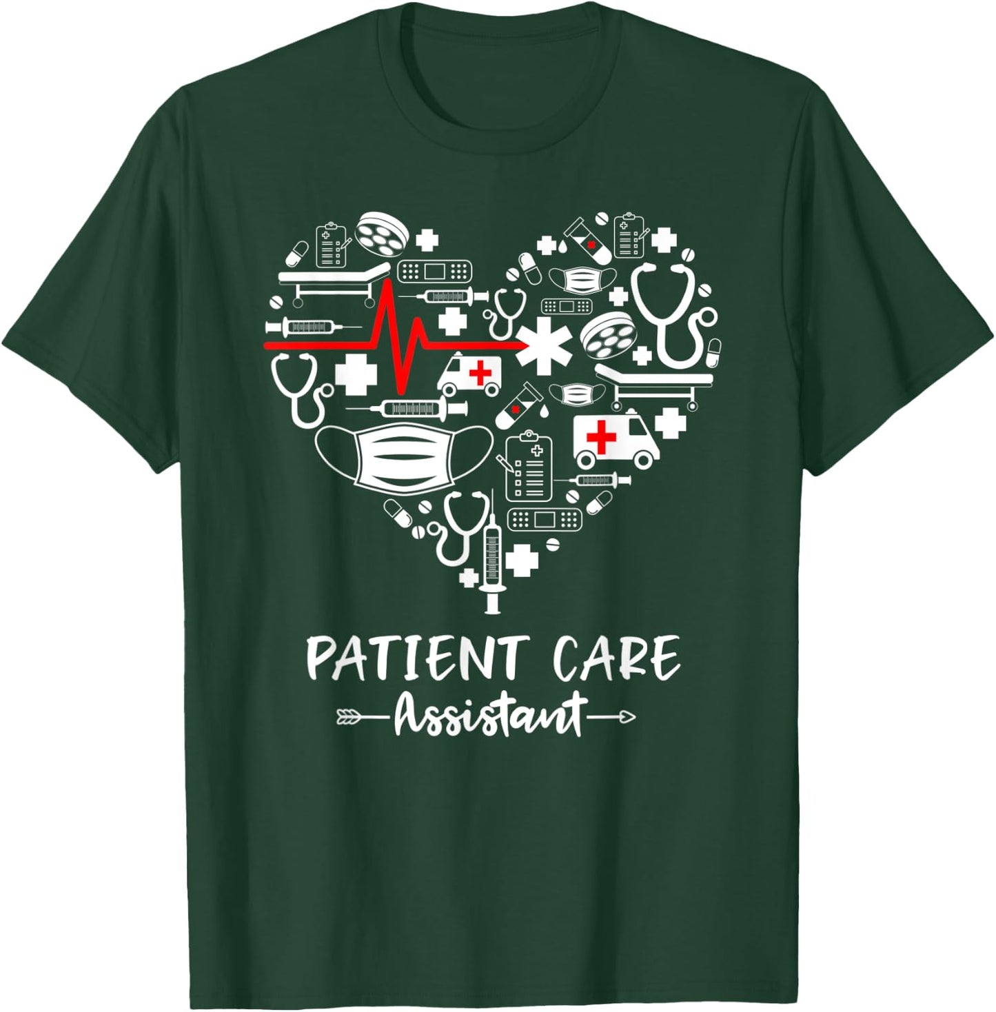 Patient Care Assistant Life Heart Funny PCA T-Shirt - T-Shirt | Forest