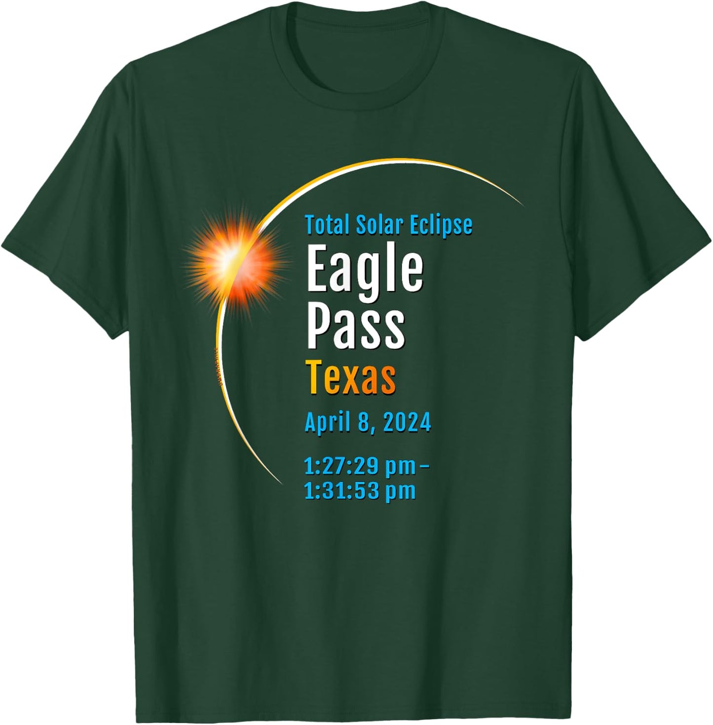 Eagle Pass Texas TX Total Solar Eclipse 2024 :: 1 T-Shirt - T-Shirt | Forest
