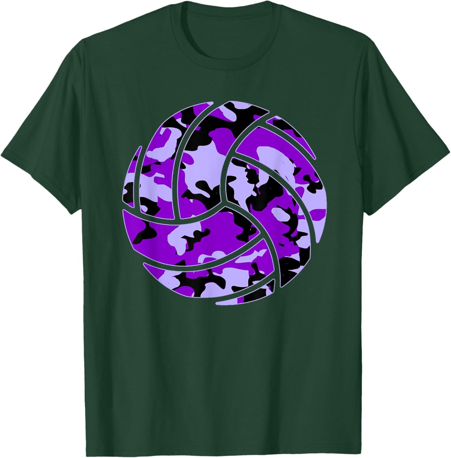 Purple Camo Volleyball - Purple Camouflage Volleyball T-Shirt - T-Shirt | Forest