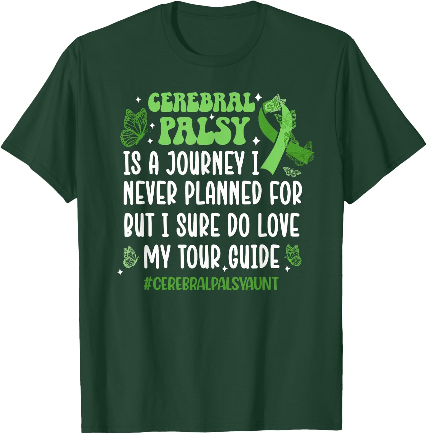 Cerebral Palsy Aunt Of A Cerebral Palsy Warrior Aunt T-Shirt - T-Shirt | Forest